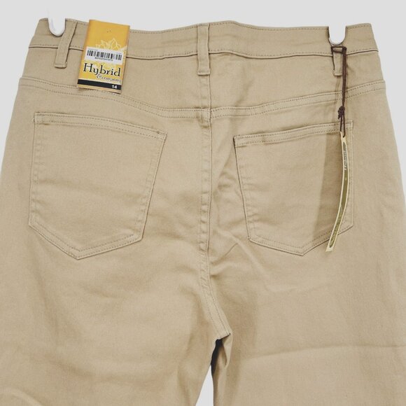 Hybrid Company Pants Size 14 Super Stretch Skinny High Rise Lace Ankle Tan NWT - Picture 4 of 11